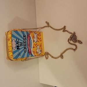 Betsey Johnson Mac 'N Cheese Purse Bag Long Chain Excellent Condition Funky!